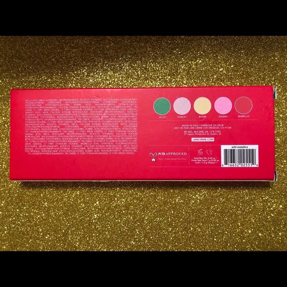 BNIB Lime Crime Wet Cherry Wild Metallics Palette